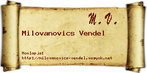 Milovanovics Vendel névjegykártya